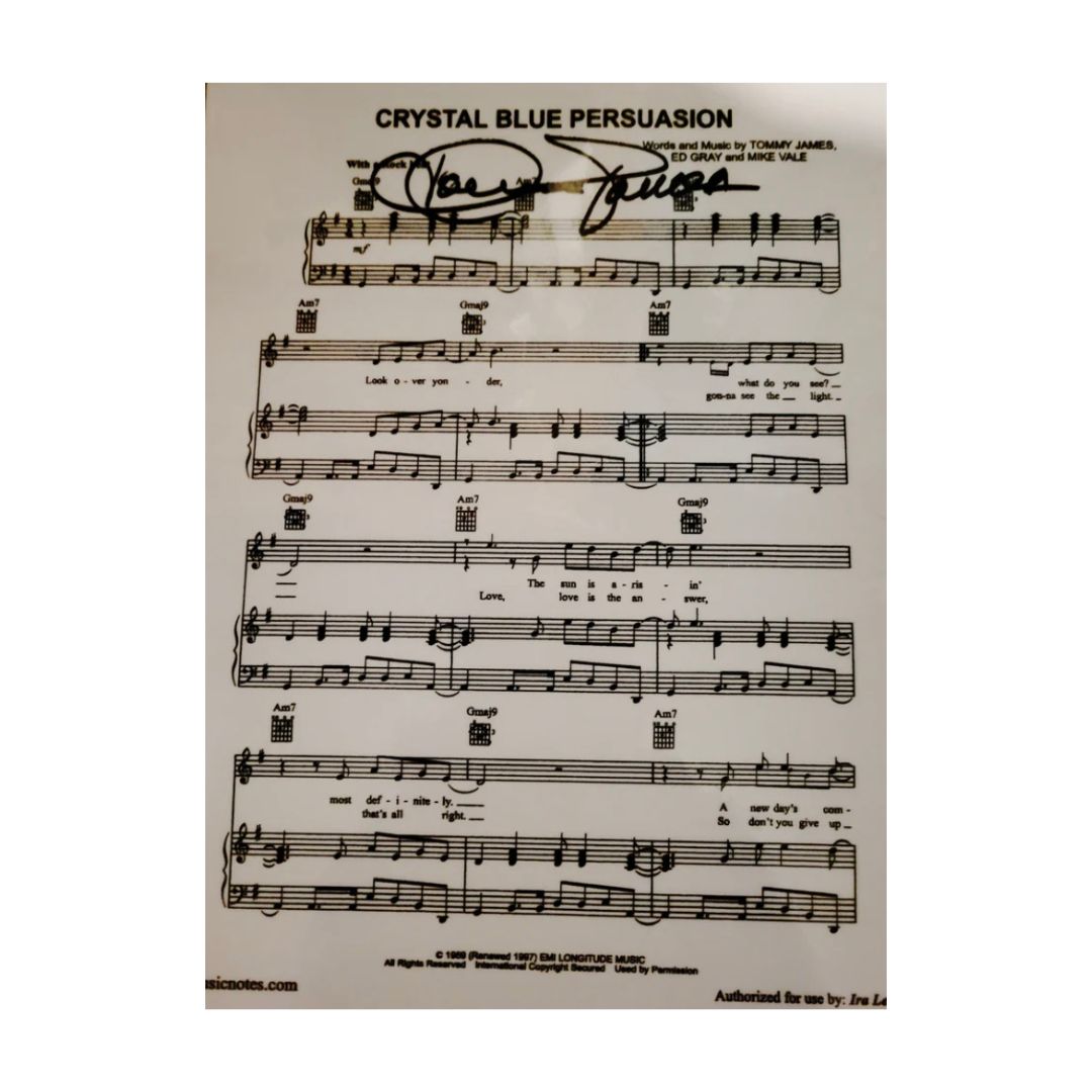 CRYSTAL BLUE PERSUASION Sheet Music Autographed
