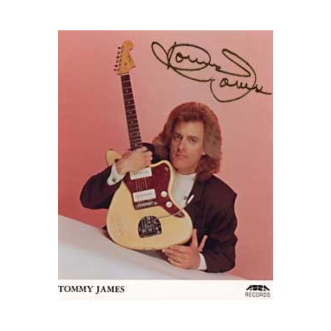 Tommy James with Fender Jazzmaster Guitar • Signed 8x10 Color Glossy Photo